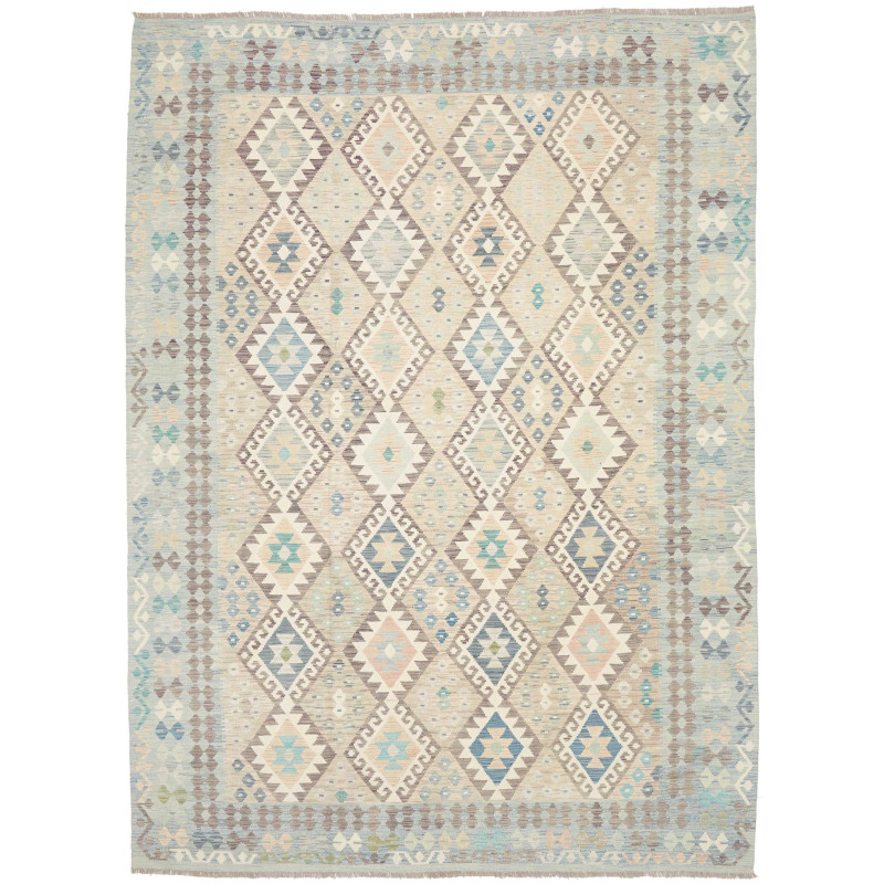 Rug Killim 253x347 Pastel Blue And Beige