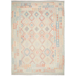 Rug Killim 250x343 Pale Blue Coral Pink