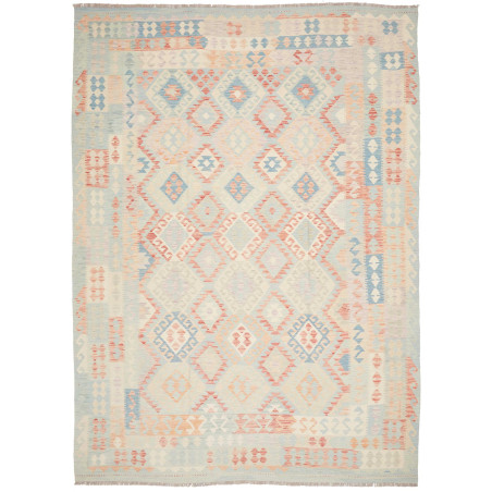 Rug Killim 250x343 Pale Blue Coral Pink