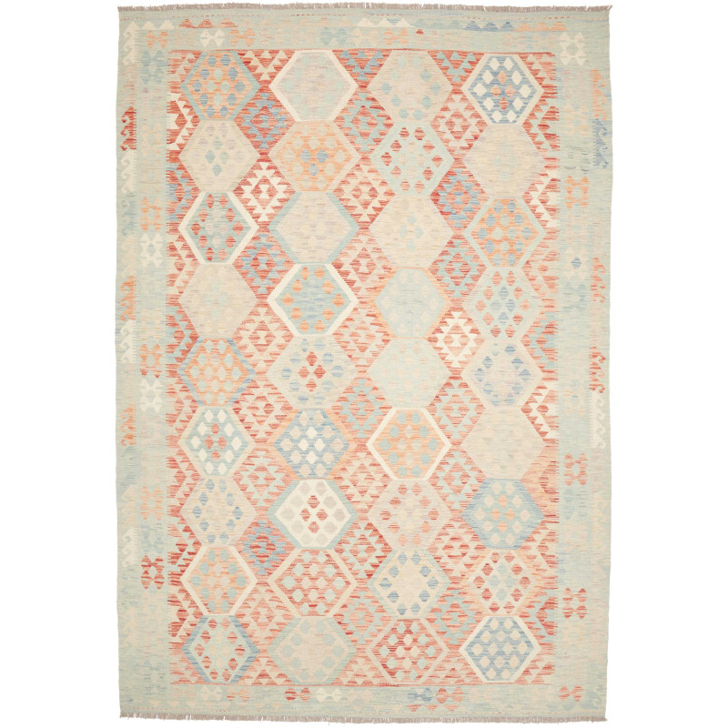 Rug Killim 240x348 Soft Blue Terracotta