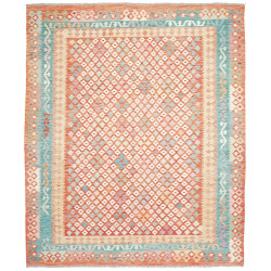 Rug Killim 252x301 Terracotta Turquoise