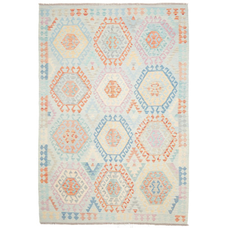 Rug Killim 205x295 Pale Blue Pastel Multicolore