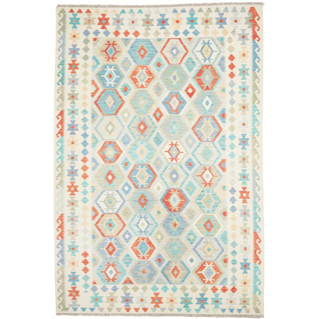 Rug Kilim Afghanistan 198x297 Off-white Turquoi