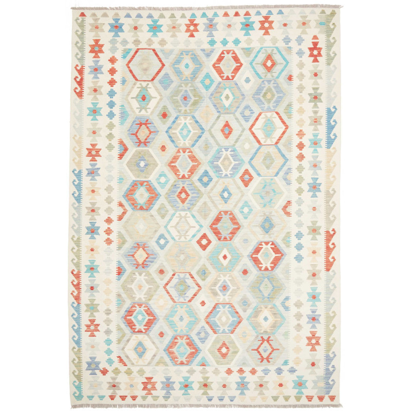 Rug Kilim Afghanistan 201x297 Cream Light Blue