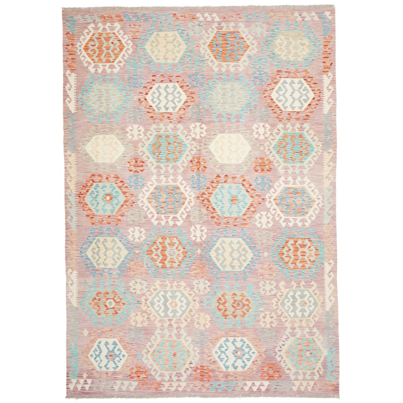 Rug Kilim Afghanistan 210x297 Lilac Light Blue