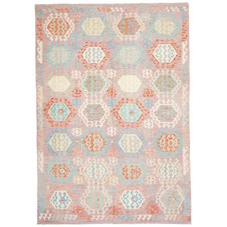 Rug Kilim Afghanistan 210x297 Lilac Light Blue