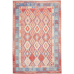 Rug Kilim Afghanistan 207x306 Coral Red Sky Blu
