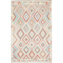 Rug Kilim Afghanistan 204x303 Off-white Sky Blu