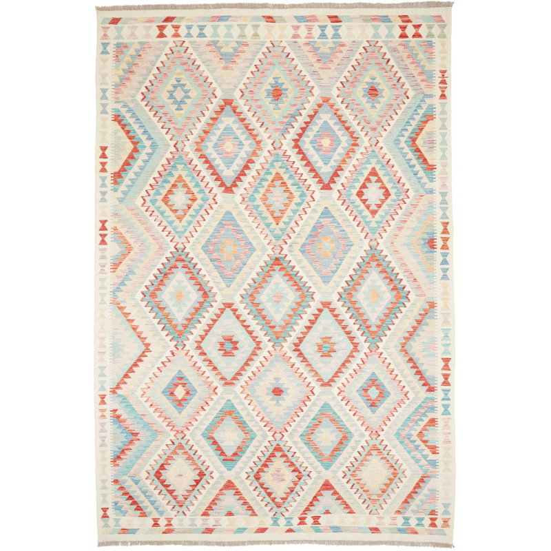 Rug Kilim Afghanistan 204x303 Off-white Sky Blu
