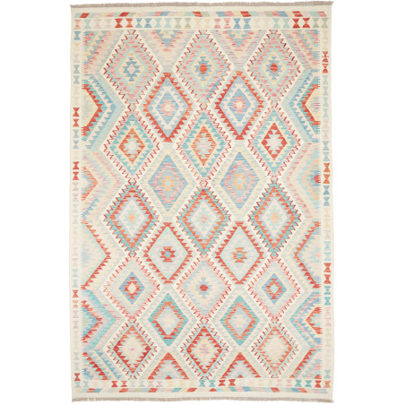 Rug Kilim Afghanistan 204x303 Off-white Sky Blu