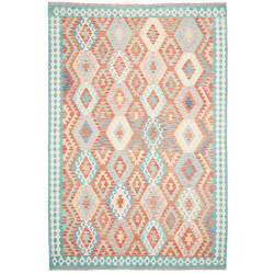 Rug Kilim Afghanistan 203x302 Coral Aqua