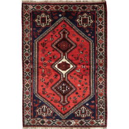 Hand Made Rug Shiraz Persia 163x235 Brick Red M