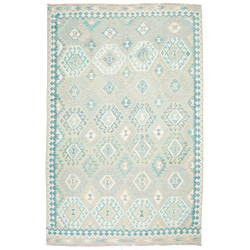 Rug Kilim Afghanistan 201x298 Aqua Turquoise