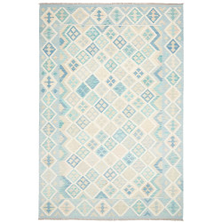 Rug Kilim Afghanistan 200x297 Sky Blue Light Bl
