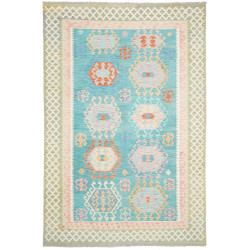 Rug Kilim Afghanistan 203x297 Turquoise Coral