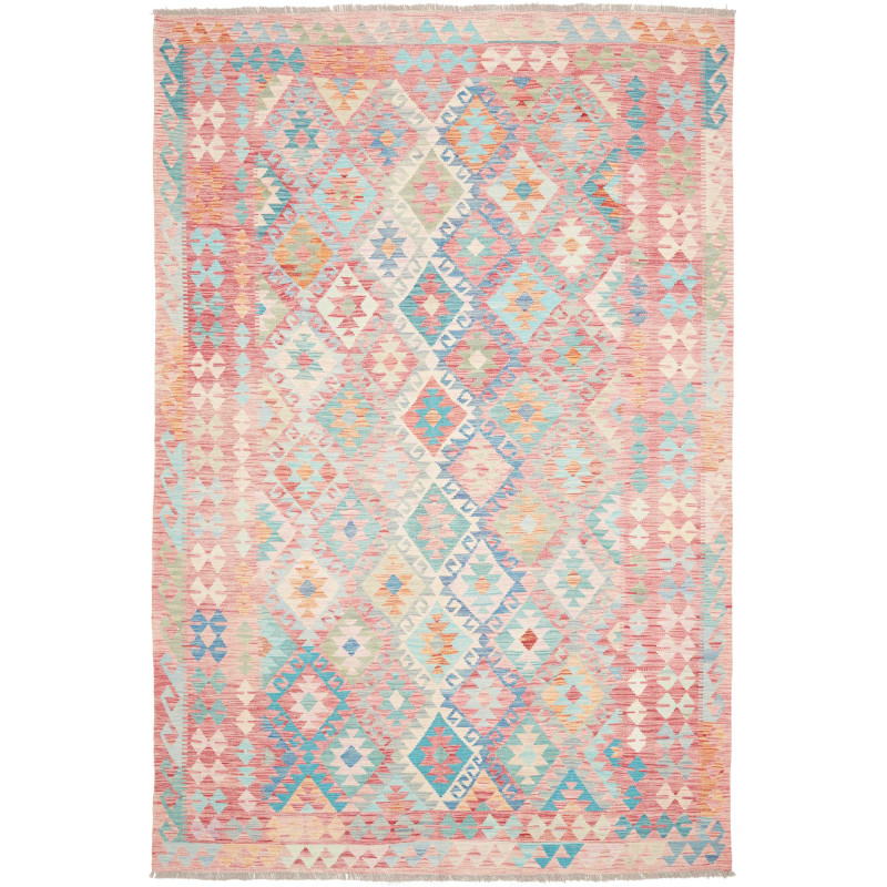Rug Kilim Afghanistan 200x294 Coral Pink Light