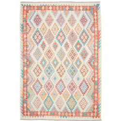 Rug Kilim Afghanistan 211x301 Cream Turquoise