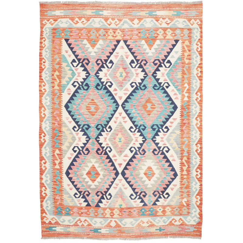 Rug Kilim Afghanistan 180x256 Burnt Orange Turq
