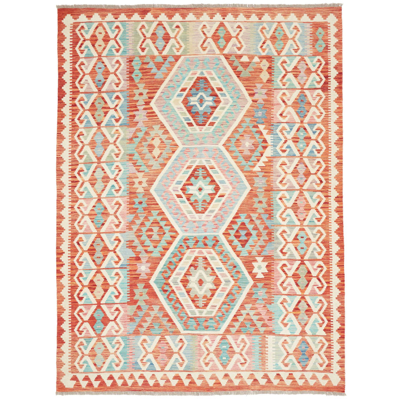 Rug Kilim Afghanistan 180x240 Terracotta Teal