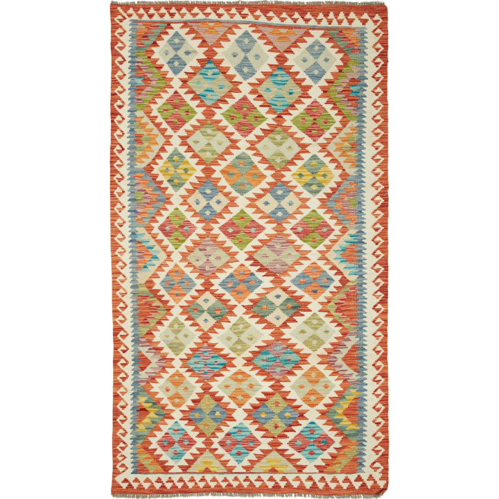 Hand Made Rug Kilim Afghanistan 110x202 Orange