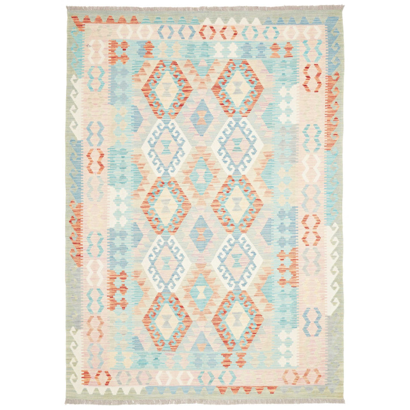 Rug Kilim Afghanistan 173x244 Light Blue Peach