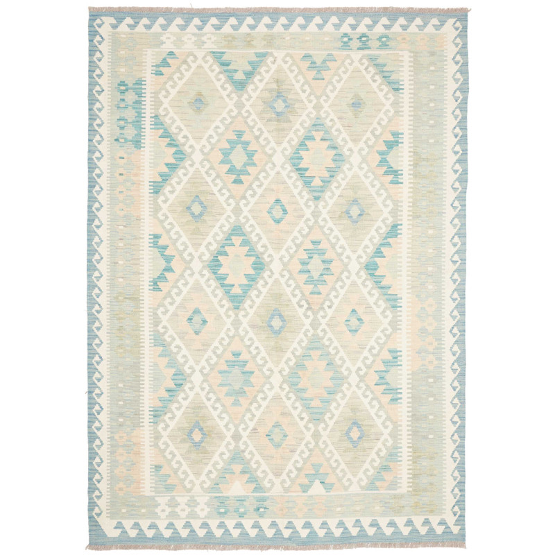 Rug Kilim Afghanistan 172x243 Aqua Blue Cream