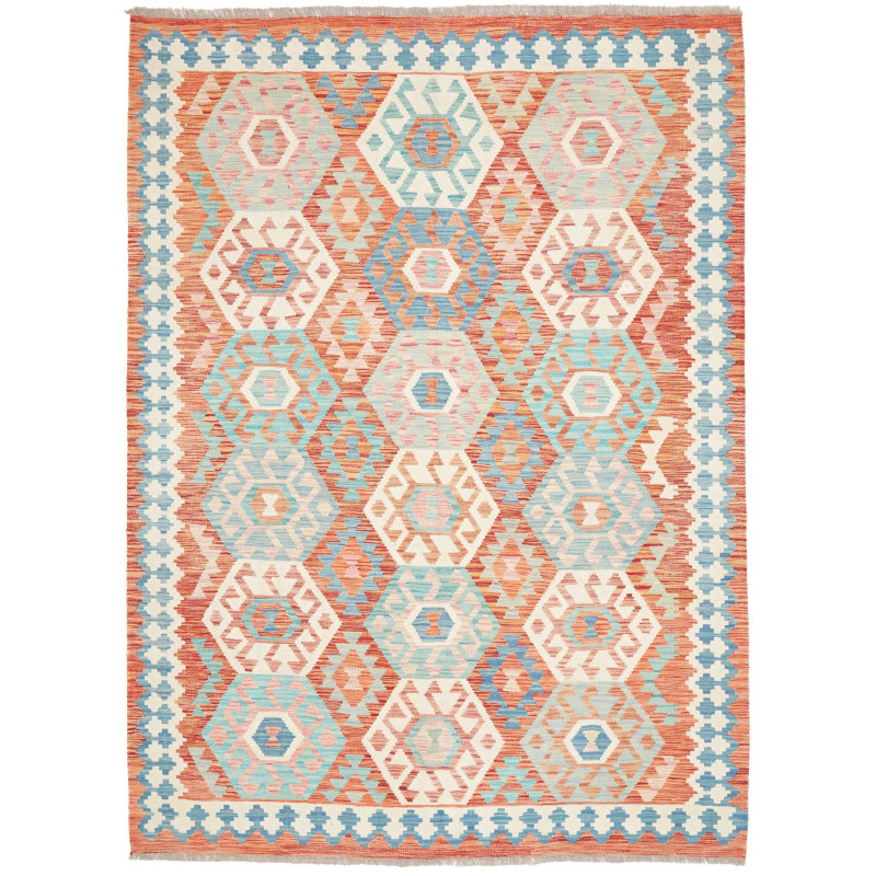 Rug Kilim Afghanistan 177x242 Terracotta Turquo