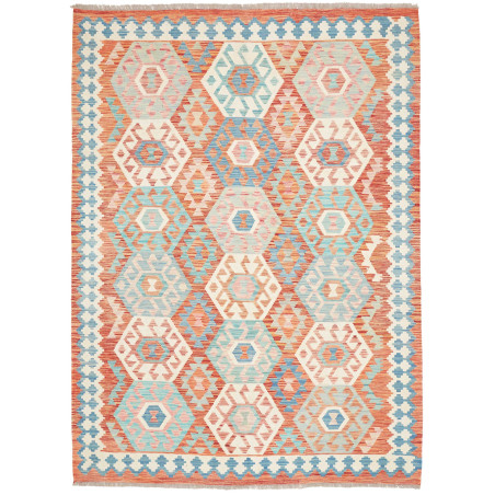 Rug Kilim Afghanistan 177x242 Terracotta Turquo