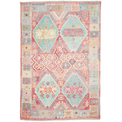 Rug Kilim Afghanistan 200x292 Coral Red Aquamar