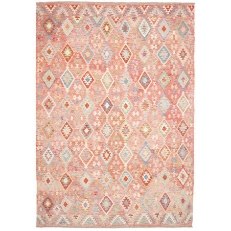 Rug Kilim Afghanistan 255x361 Coral Pink Sky Bl