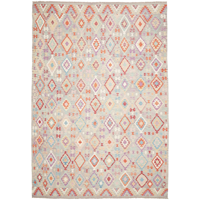Rug Kilim Afghanistan 250x362 Grey-beige Multic