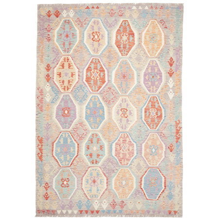 Rug Kilim Afghanistan 202x298 Light Grey Coral