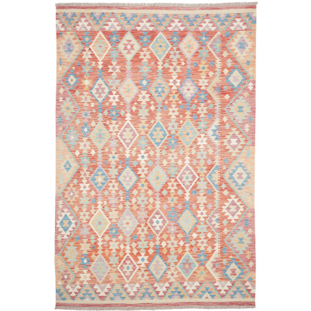 Rug Kilim Afghanistan 200x302 Terracotta Blue