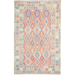Rug Kilim Afghanistan 196x304 Sage Green Coral