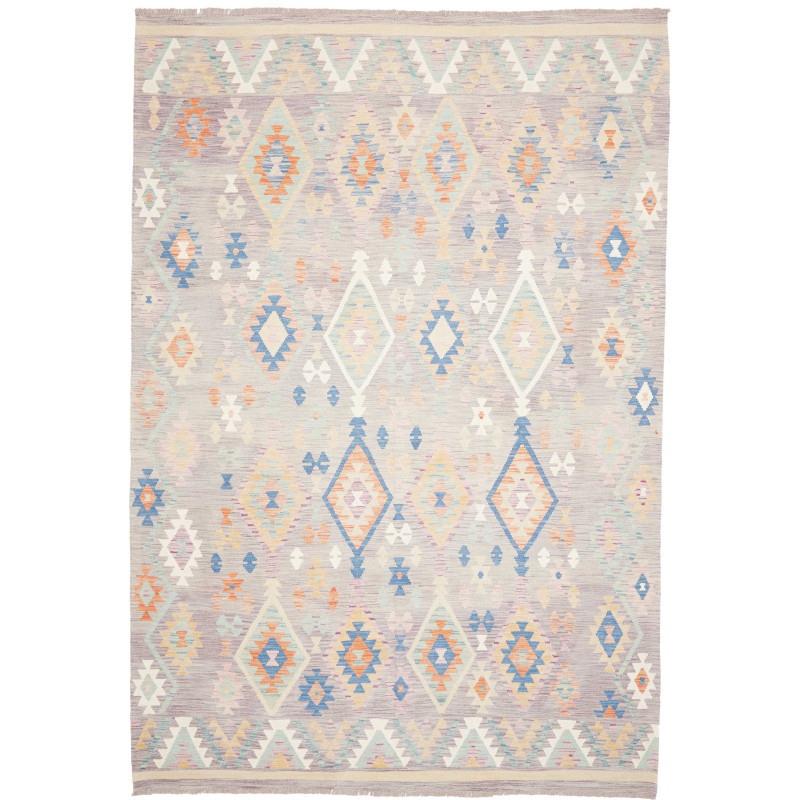 Rug Kilim Afghanistan 200x295 Lilac Grey Pastel