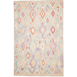 Rug Kilim Afghanistan 200x304 Muted Grey Pastel