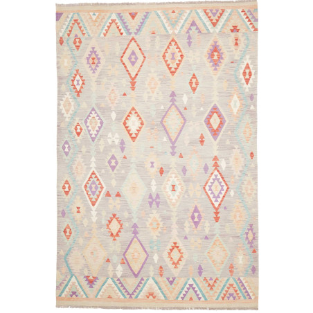 Rug Kilim Afghanistan 200x304 Muted Grey Pastel