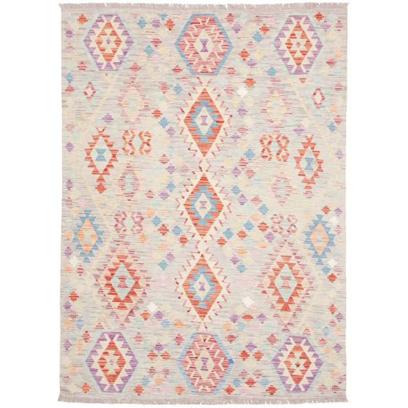 Rug Kilim Afghanistan 150x208 Light Grey Pastel