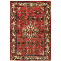 Hand Made Rug Hamadan Persia 102x150 Red Beige