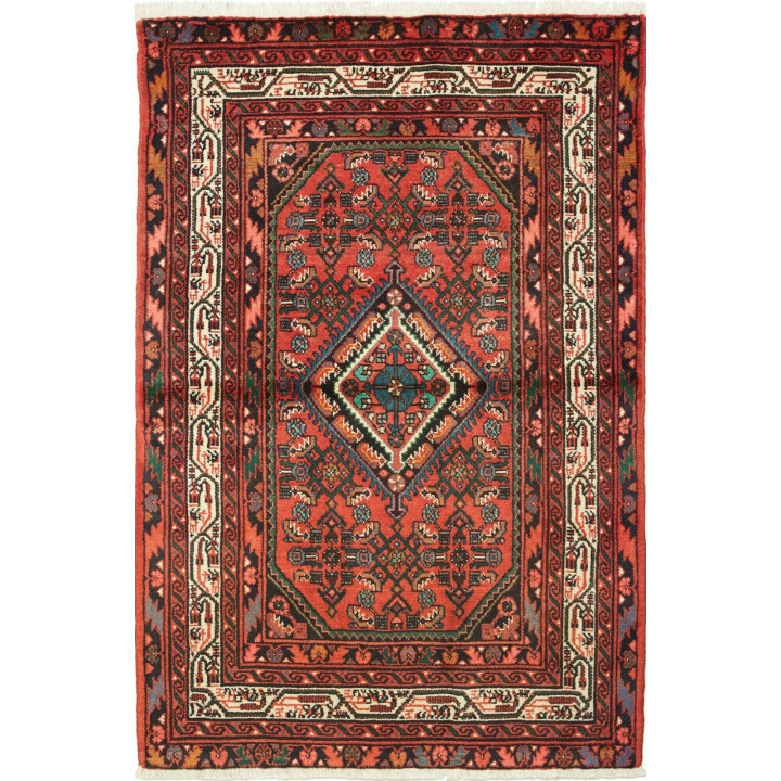Hand Made Rug Hamadan Persia 100x150 Rust Red B