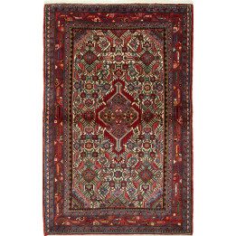 Hand Made Rug Hamadan Persia 110x172 Red Blue