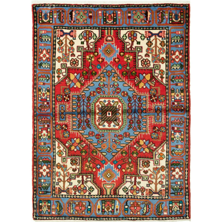 Hand Made Rug Hamadan Persia 104x149 Red Light