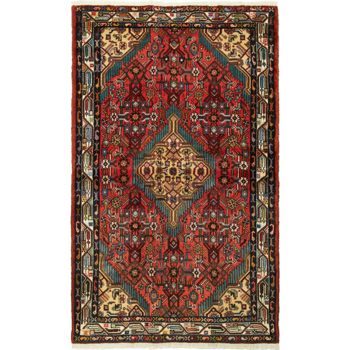 Hand Made Rug Hamadan Persia 103x168 Red Petrol
