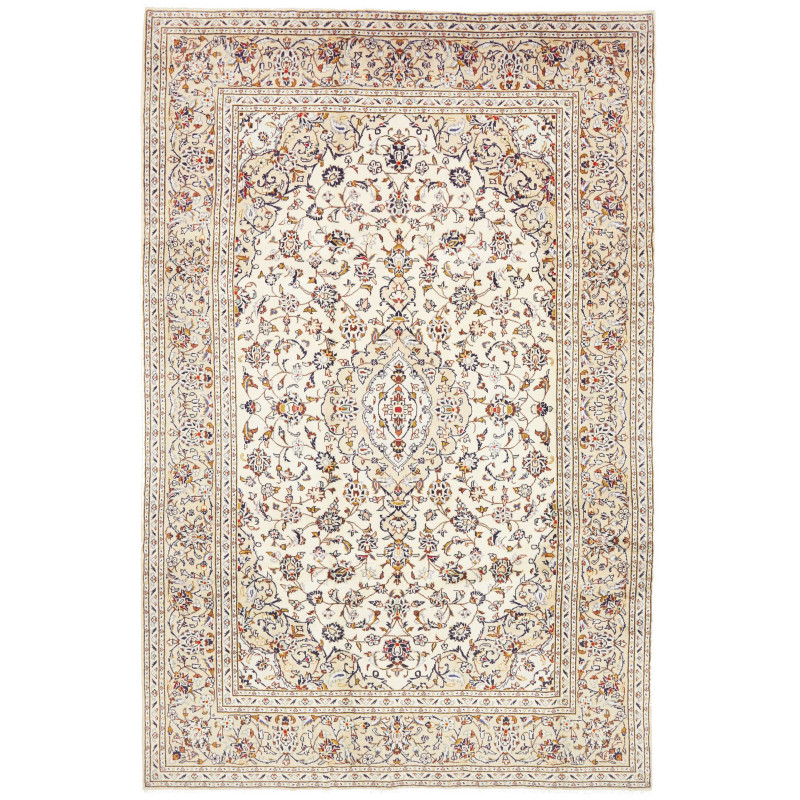 Rug Kashan Persia 192x300 Ivory Indigo