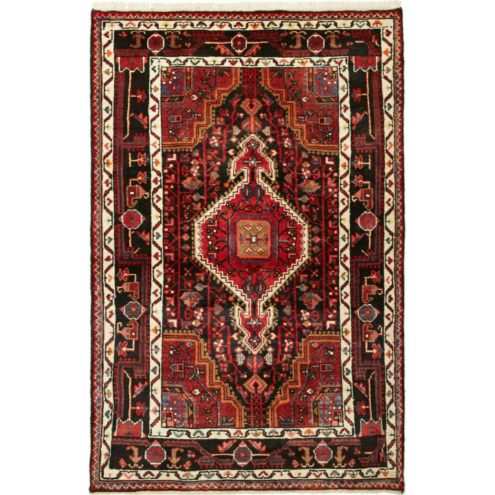 Hand Made Rug Hamadan Persia 107x165 Dark Red B