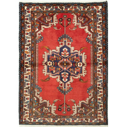 Hand Made Rug Hamadan Persia 108x153 Red Dark B