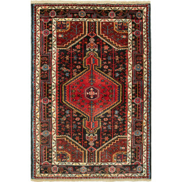 Hand Made Rug Hamadan Persia 101x152 Red Black