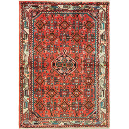Hand Made Rug Hamadan Persia 106x150 Coral Red