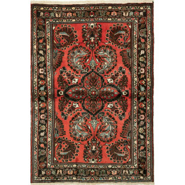 Hand Made Rug Hamadan Persia 104x155 Red Black