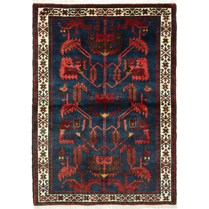 Hand Made Rug Hamadan Persia 108x150 Dark Blue